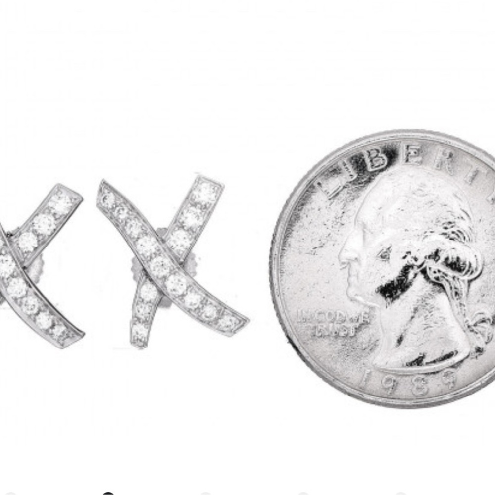 Tiffany & Co Platinum and Diamond Paloma Picasso Graffiti X earrings - Picture 4 of 5